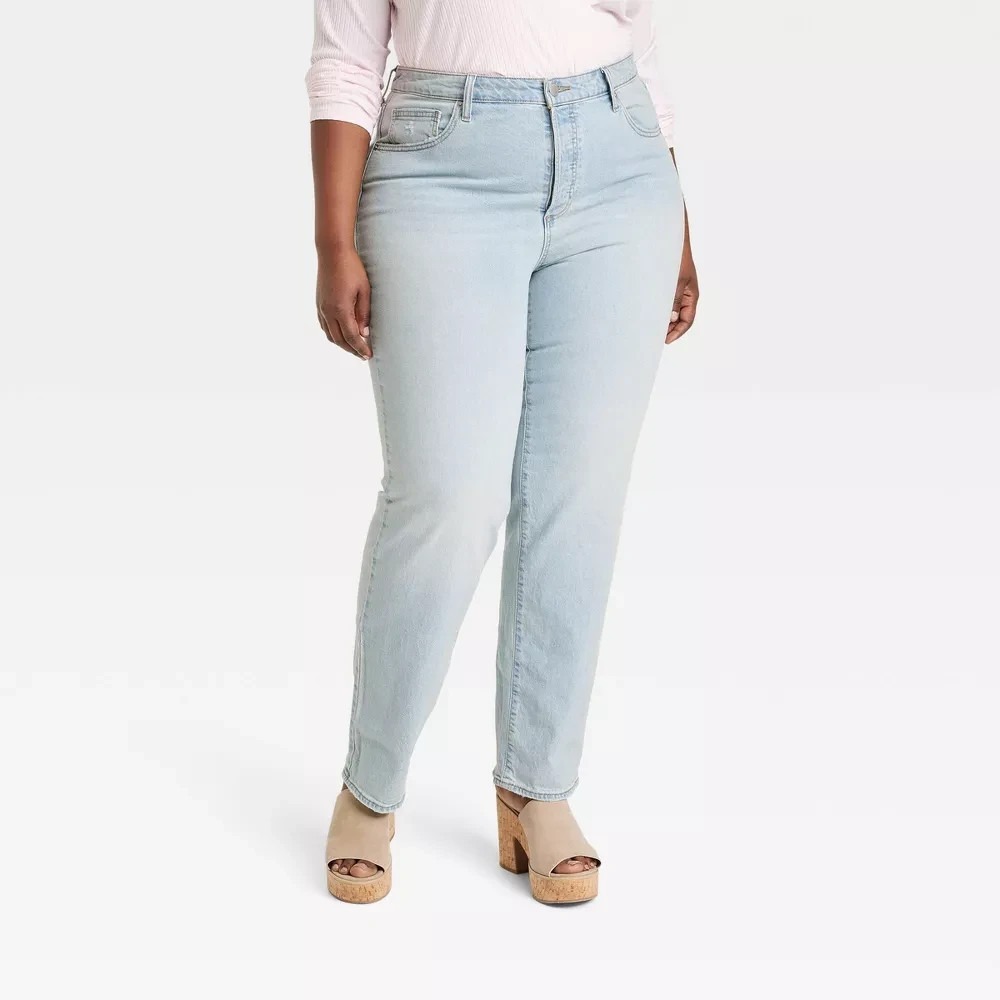 Universal Thread High-Rise Straight Jeans Light Wash 14 New With Tags